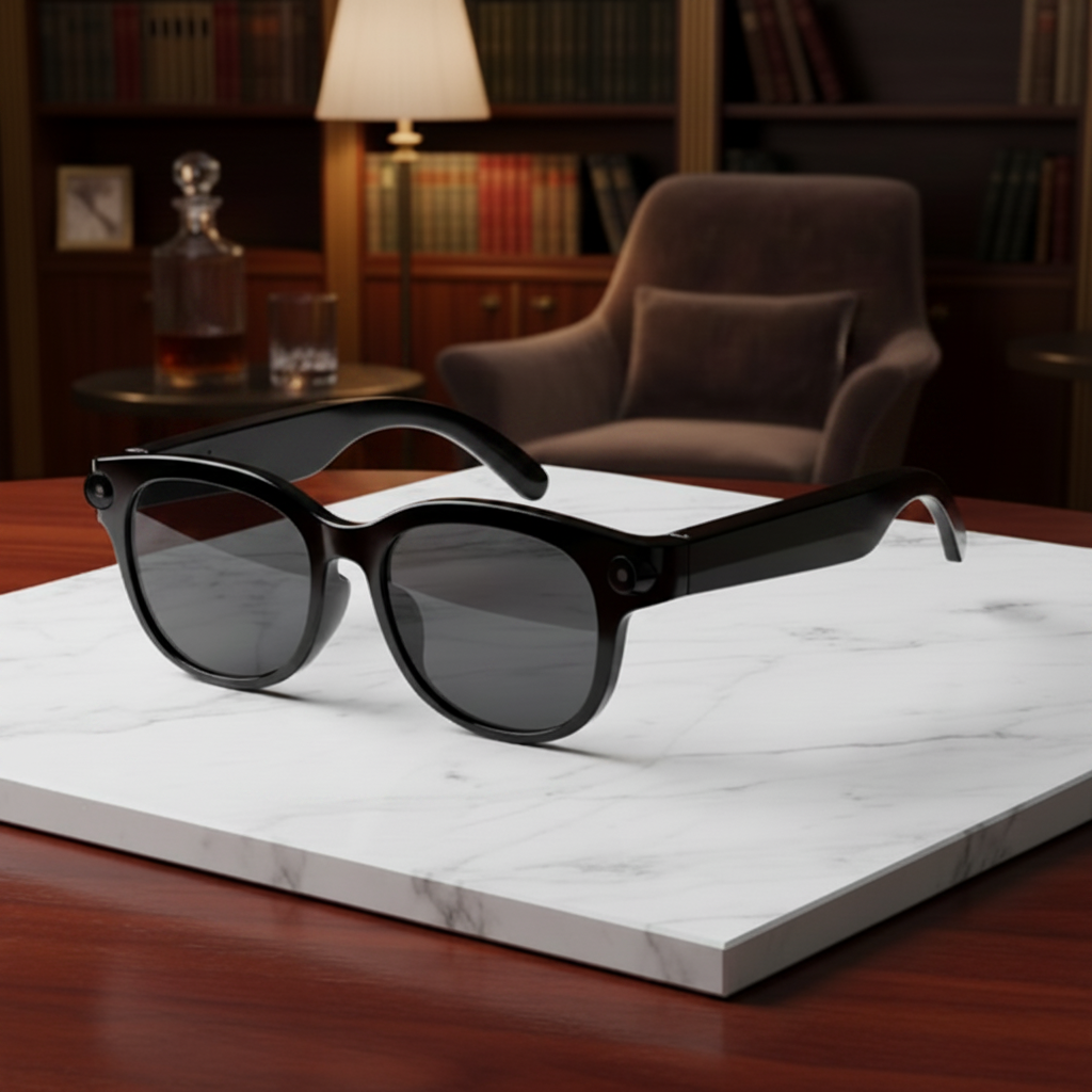 VIZER VISION NEO with digital display on a marble surface in a cozy room setting