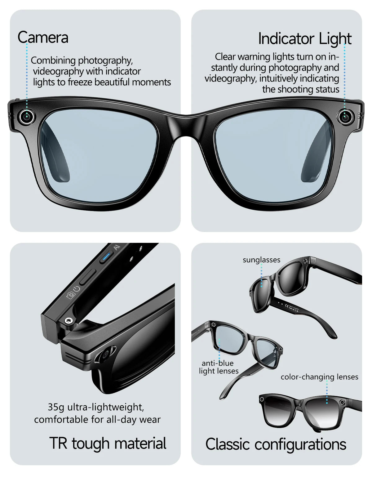  VIZER VISION EDGE with camera and indicator light features on a gray background